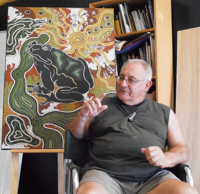 Les Elvin in his Cessnock studio 2013